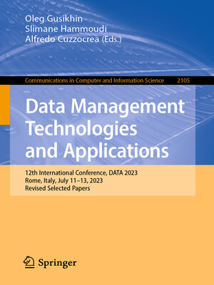 cover image of Data Management Technologies and Applications